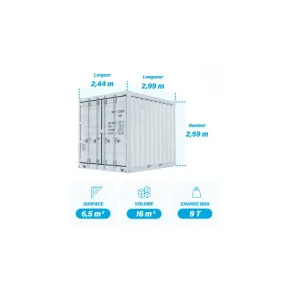 Container maritime de stockage de chantier en vente chez Valroc SA dans la Broye