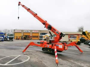 Mini-grue sur chenilles pour vos travaux de levage en location chez Valroc SA dans la Broye