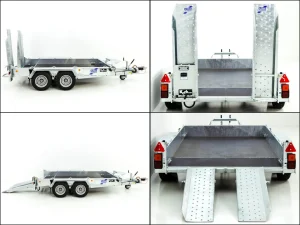 Remorque porte-engins freinée, pour tous types de transport en location chez Valroc SA dans la Broye